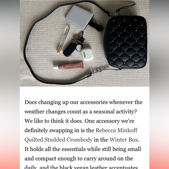 Rebecca Minkoff quilted studded vegan leather crossbody shoulder bag Brand New - Picture 10 of 10